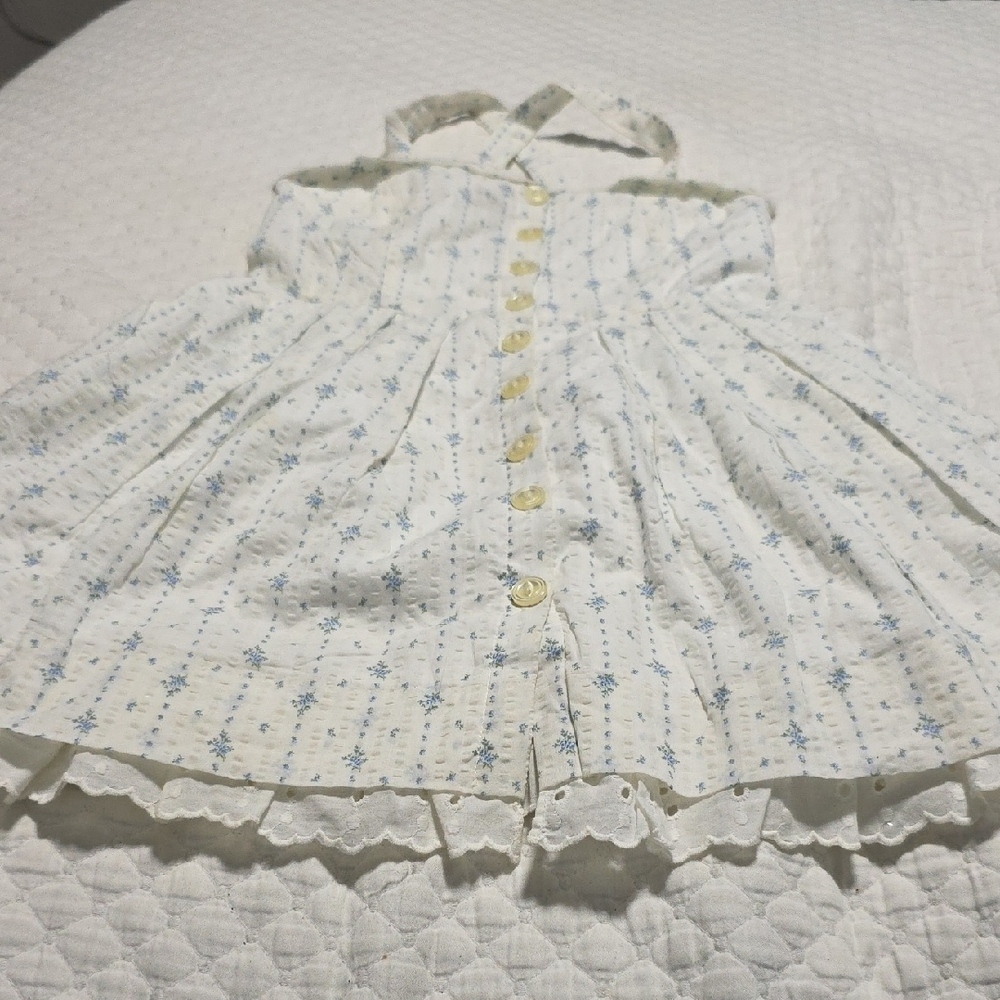 Ralph Lauren White and Blue Floral Dress - Picture 2 of 9